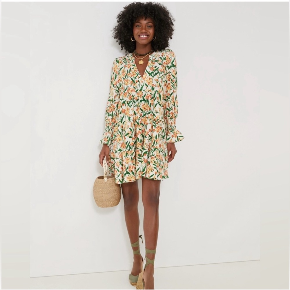 Tuckernuck Pomander Place Kenzo Floral Midi Dress - Green and Orange